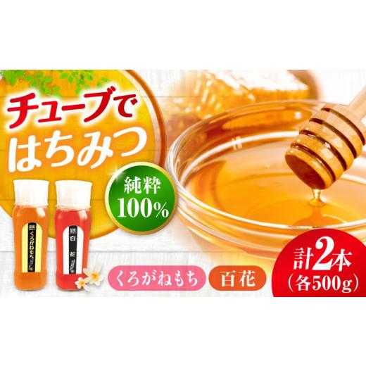 ふるさと納税 加工品等 はちみつ 広島県 三次市 はちみつ 手軽に簡単チューブはちみつ（百花・くろがねもち）各500g 計2本セット 父の日 三次市／重森養蜂場 A…_1