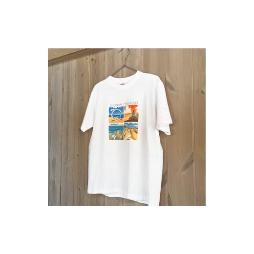 ふるさと納税 服 男 神奈川県 茅ヶ崎市 湘南・茅ヶ崎で描く、海を感じるイラストアート 『湘南ランドスケープ:Tシャツ(Lサイズ)』 /風景 犬 猫 景色 デザ…