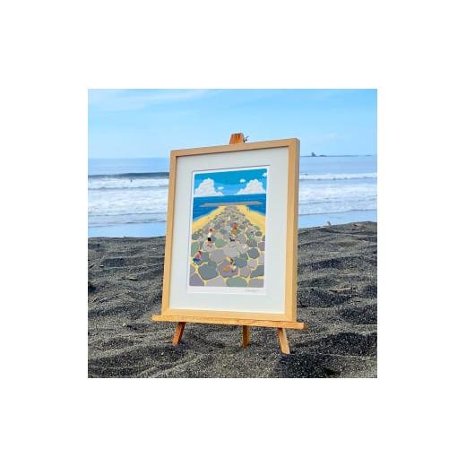 ふるさと納税 雑貨・日用品 インテリア 神奈川県 茅ヶ崎市 湘南・茅ヶ崎で描く、海を感じるイラストアート 『 湘南ランドスケープ03:茅ヶ崎 ヘッドランド 』…