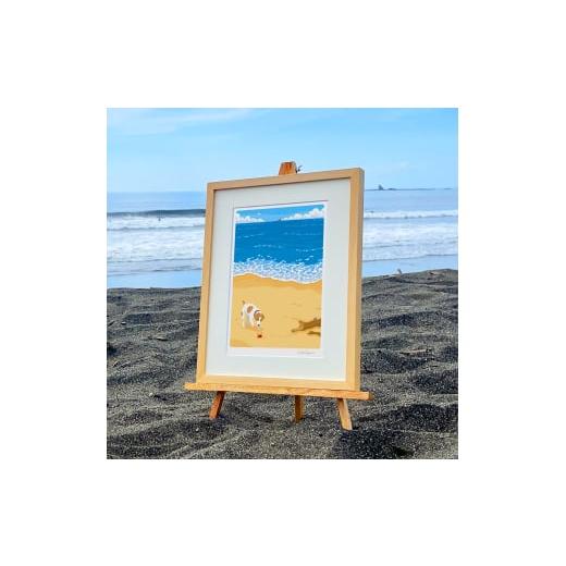 ふるさと納税 雑貨・日用品 インテリア 神奈川県 茅ヶ崎市 湘南・茅ヶ崎で描く、海を感じるイラストアート 『 湘南ランドスケープ04:渚の遭遇 』 ジークレー…