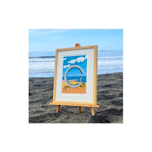 ふるさと納税 雑貨・日用品 インテリア 神奈川県 茅ヶ崎市 湘南・茅ヶ崎で描く、海を感じるイラストアート 『 湘南ランドスケープ06:届くかな...サザンC 』 …