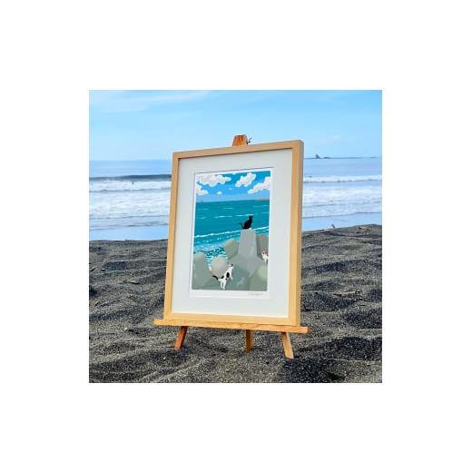 ふるさと納税 雑貨・日用品 インテリア 神奈川県 茅ヶ崎市 湘南・茅ヶ崎で描く、海を感じるイラストアート 『 湘南ランドスケープ10:午後の集会、俺たちの海 …