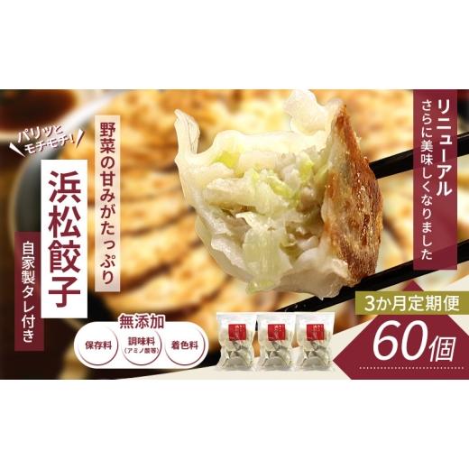 ふるさと納税 惣菜・レトルト 冷凍 静岡県 浜松市  定期便3回 浜松餃子 60個 (20個×3袋) セット 詰め合わせ 餃子のタレ 小袋 知久屋 国産 ぎょうざ 餃子 ギョ…_1