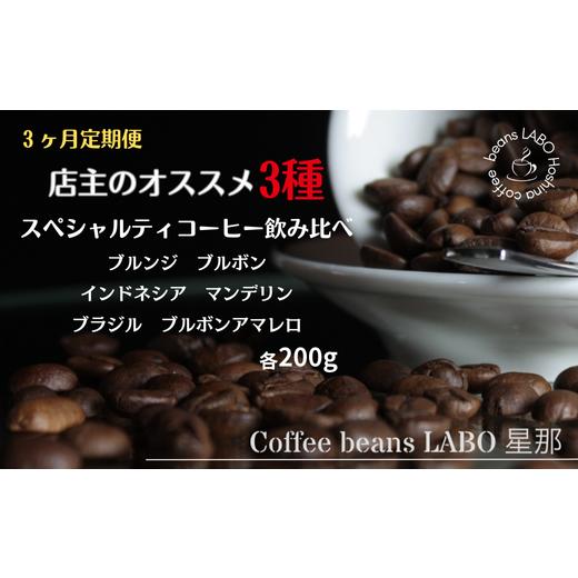 ふるさと納税 コーヒー コーヒー豆 岐阜県 大垣市 定期便3ヶ月 店主オススメ スペシャルティコーヒー豆 3種飲み比べ(各200g) 豆 豆(オススメ)