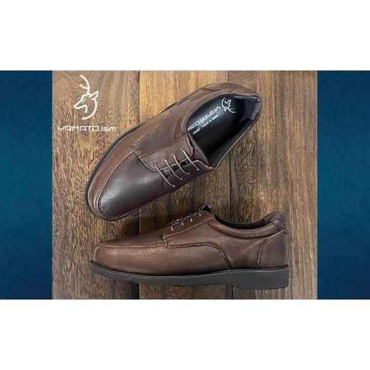 ふるさと納税 靴・スリッパ・下駄 奈良県 大和郡山市 倭イズム ( ヤマトイズム ) 鹿革 4E シューズ 紳士靴 YAN220 ( ダークブラウン ) 24.5cm ファッション …