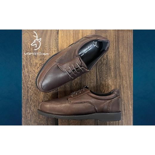 ふるさと納税 靴・スリッパ・下駄 奈良県 大和郡山市 倭イズム ( ヤマトイズム ) 鹿革 4E シューズ 紳士靴 YAN220 ( ダークブラウン ) 25.5cm ファッション …