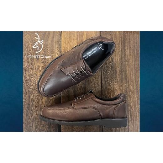 ふるさと納税 靴・スリッパ・下駄 奈良県 大和郡山市 倭イズム ( ヤマトイズム ) 鹿革 4E シューズ 紳士靴 YAN220 ( ダークブラウン ) 26.0cm ファッション …