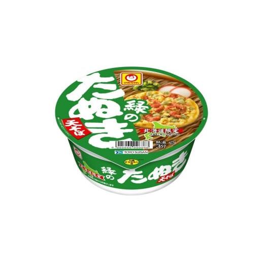 ふるさと納税 うどん インスタント 北海道 小樽市 2回定期便 東洋水産北海道工場 マルちゃん「緑のたぬき天そば 北海道」12食入り 1ケース