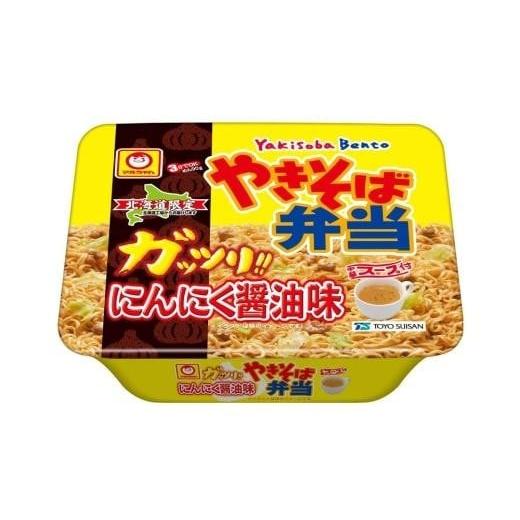 ふるさと納税 麺類 焼きそば 北海道 小樽市 2回定期便 期間限定 東洋水産北海道工場 マルちゃん「やきそば弁当 ガッツリにんにく醤油味」 12食入り(1ケース)