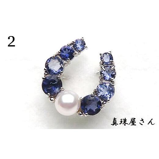 ふるさと納税 アクセサリー ブローチ 三重県 志摩市 真珠屋さん 可愛い貴石とパール ブローチ 志摩産アコヤ真珠 ( シルバー ) / 真珠 アクセサリー パール 5m…