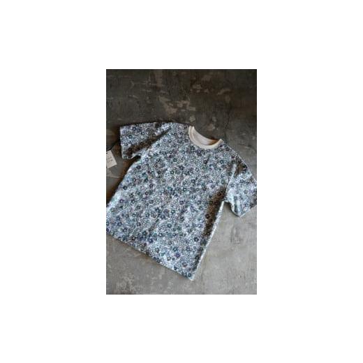 ふるさと納税 服 男 東京都 八王子市 HAM IAM 数量限定 手差型染クルーネックTシャツ「小花ちらし」緑紫系 Lサイズ Lサイズ