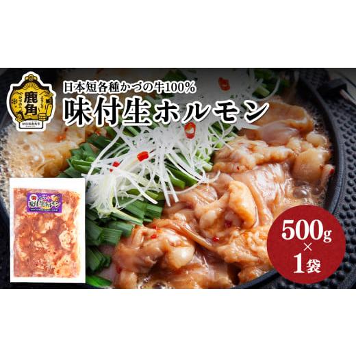 ふるさと納税 牛肉 ホルモン 秋田県 鹿角市 日本短角種かづの牛100% 味付け生ホルモン 500g×1袋 恋する鹿角カンパニー GI産品 かづの牛 味付 肉 牛 日本 短…