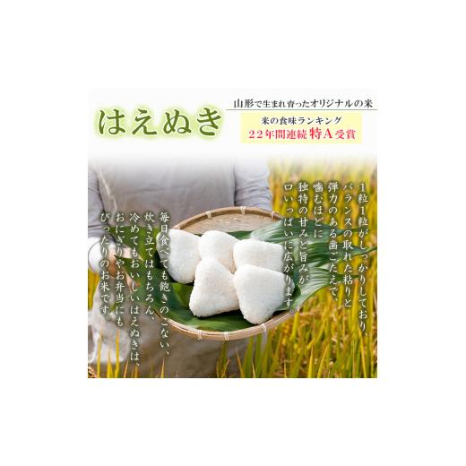 ふるさと納税 米 はえぬき 山形県 山形市  定期便4回 山形県産 はえぬき 精米 5kg×4回(計20kg) FZ26-849の画像