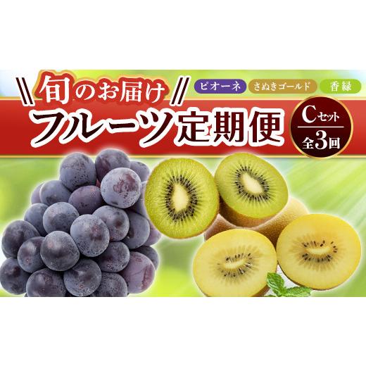 ふるさと納税 ぶどう 香川県 琴平町  フルーツ定期便 3回 《ピオーネからスタート》 Cセット ピオーネ 約1.2kg さぬきゴールド 約2.7kg 香緑 約3kg ぶどう キ…_1