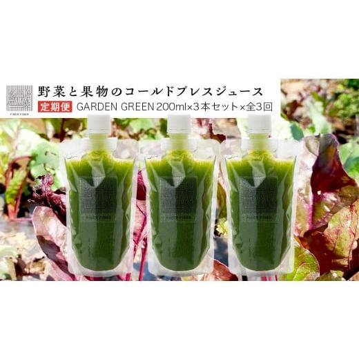 ふるさと納税 果汁飲料 茨城県 つくばみらい市 定期便 全3回 野菜と果物の コールドプレスジュース GREEN GARDEN 200ml × 3本セット 酵素ドリン…