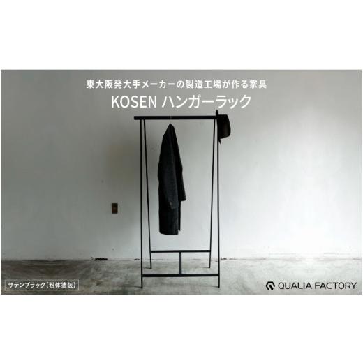 ふるさと納税 雑貨・日用品 インテリア 大阪府 東大阪市 組立不要の一体型ハンガーラック KOSEN (サテンブラック) サテンブラック