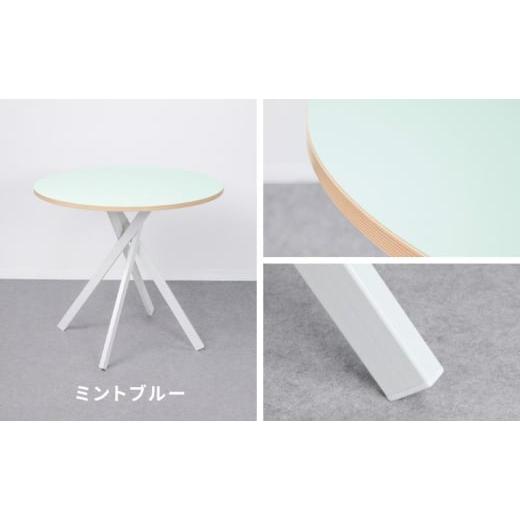ふるさと納税 雑貨・日用品 インテリア 栃木県 鹿沼市 &FREL AXカフェテーブル 天板 ライムグリーン ミントブルー 直径80cm x 高さ72cm 選べる天板 国産家具…