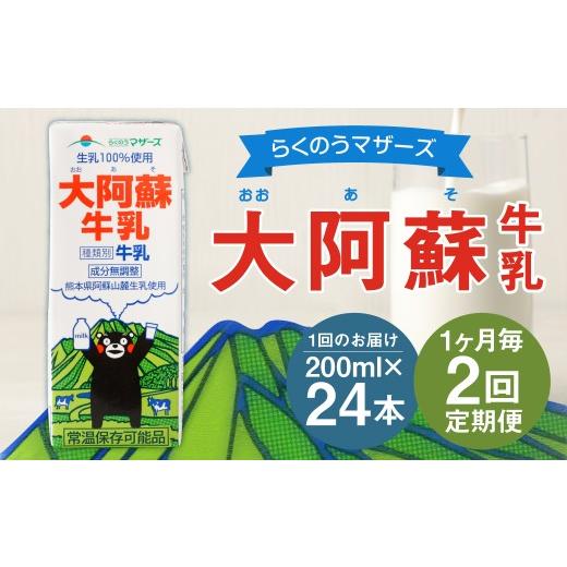 ふるさと納税 飲料類 牛乳 熊本県 益城町  1ヶ月毎2回定期便 大阿蘇牛乳 200ｍl 計48本（24本×2回） 牛乳 乳飲料 生乳100%_1