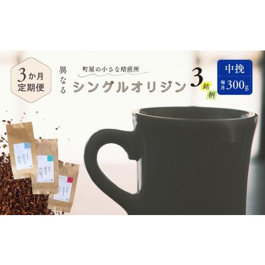 ふるさと納税 コーヒー コーヒー粉 新潟県 村上市  定期便：3ヶ月連続でお届け シングルオリジンコーヒー 100g × 3品種（中挽き）計300g×3ヶ月 1075022 コ…の画像