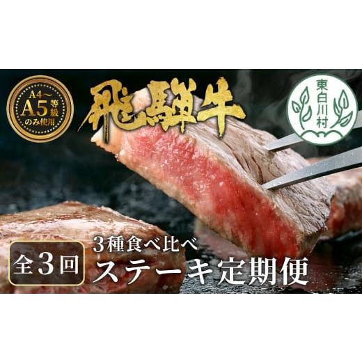 ふるさと納税 牛肉 ステーキ 岐阜県 東白川村 翌月から発送開始 飛騨牛 ステーキ定期便 全3回 計約1.5kg ステーキ 焼肉 BBQ リブロース モモ サーロイン 贅沢…