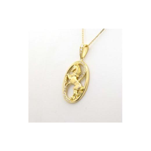 ふるさと納税 アクセサリー ペンダント 山梨県 昭和町 K18YG ダイヤモンド 0.27ct ホースペンダント KP-262 SWBO001_3