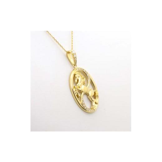 ふるさと納税 アクセサリー ペンダント 山梨県 昭和町 K18YG ダイヤモンド 0.27ct ホースペンダント KP-262 SWBO001_4