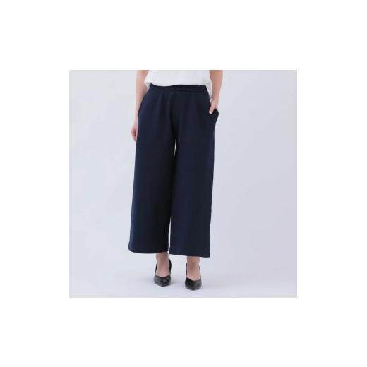ふるさと納税 服 女 新潟県 見附市 ワイドパンツ 濃紺 / S~M(F-03)