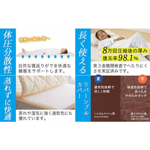ふるさと納税 タオル・寝具 宮崎県 都城市 ブラウン 全部洗える 「エアーアスリート」マットレス SD ・ハニカムメッシュ&キルト使用のリバーシブルカバー…_3
