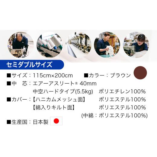 ふるさと納税 タオル・寝具 宮崎県 都城市 ブラウン 全部洗える 「エアーアスリート」マットレス SD ・ハニカムメッシュ&キルト使用のリバーシブルカバー…_5