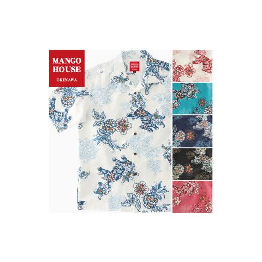 ふるさと納税 服 男 沖縄県 うるま市 かりゆしウェア メンズ いちゃりばシーサーパインMサイズ×ブラック Mサイズ×ブラック