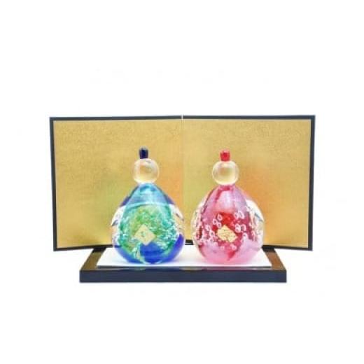 ふるさと納税 陶磁器・漆器・ガラス 福岡県 宗像市 ちょこんとかわいい手作りガラスのお雛様GN-17 粋工房 _HA1640の画像
