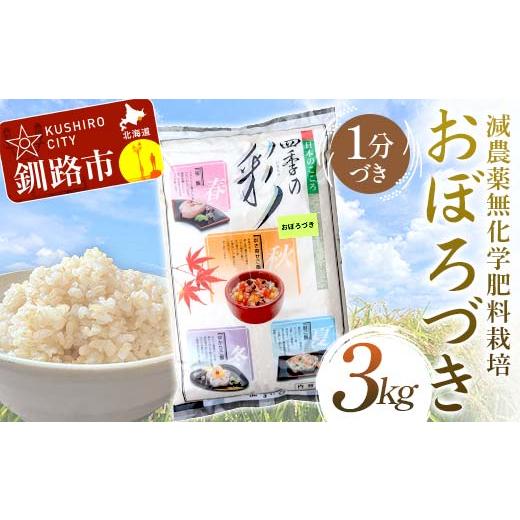ふるさと納税 玄米 北海道 釧路市 通常発送 令和7年度産 新米 減農薬9割減 ・ 化学肥料不使用おぼろづき 3kg 1分づき 北海道産 米 コメ こめ お米 白米 玄米 …