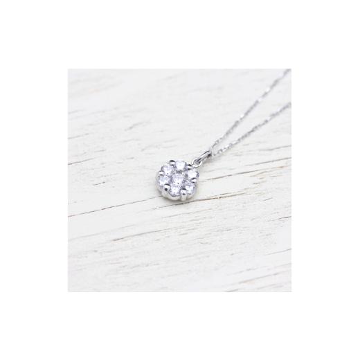 ふるさと納税 アクセサリー ネックレス 山梨県 韮崎市 ネックレス PT900 プラチナ ダイヤモンド 0.3ct フラワー モチーフ ネックレス 小ぶり レディース 華奢 …_2