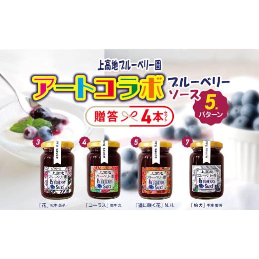 ふるさと納税 缶詰・瓶詰 ソース 長野県 松本市 上高地アートコラボブルーベリーソース 贈答4本入り │ 信州 贈答用 ブルーベリー ソース アート 新鮮 加工品…
