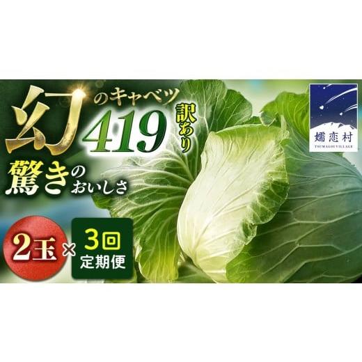 ふるさと納税 野菜類 群馬県 嬬恋村 7月中旬発送開始 [ 3か月 定期便 ] 訳あり まぼろしの419キャベツ 2玉 3カ月 きゃべつ 嬬恋村産キャベツ 羽生田売店 幻…