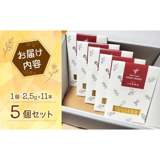 ふるさと納税 加工品等 はちみつ 岩手県 盛岡市 蜂蜜 スティックハニー りんご 2.5g×11本 5個セット 非加熱 盛岡産蜂蜜 はちみつ ハチミツ hatimitu hachimit…の画像