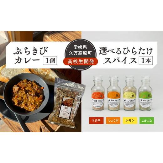 ふるさと納税 加工品等 愛媛県 久万高原町 しょうが 選べるスパイス 高校生開発商品セット(ぷちきびカレー1個・ひらたけスパイス1本)| 雑穀 ヘルシー 健康…