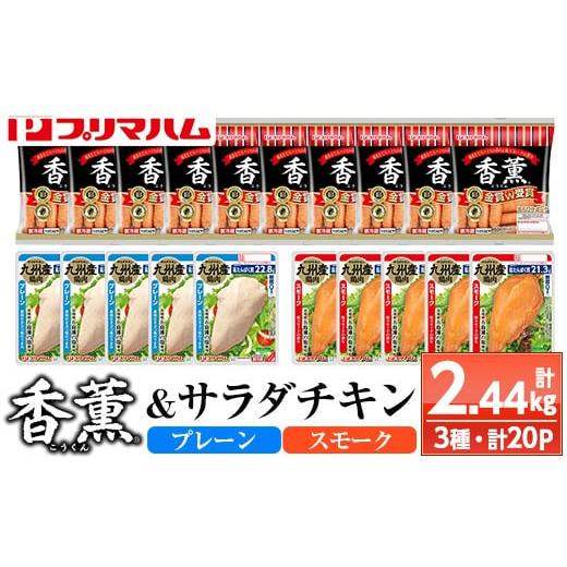 ふるさと納税 鶏肉 ムネ 鹿児島県 いちき串木野市 香薫あらびきポークとサラダチキン2種 プレーン + スモーク の詰合せ 鹿児島アソートセットB 冷蔵 高タン…