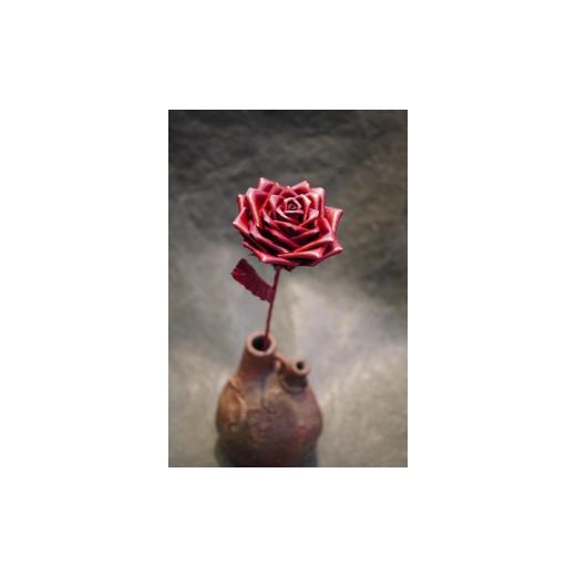 ふるさと納税 雑貨・日用品 奈良県 葛城市 Eterna -Leather Rose- カラー ワインレッド / 国産 革 レザー ローズ バラ 造花 アートフラワー 小物 インテリア …