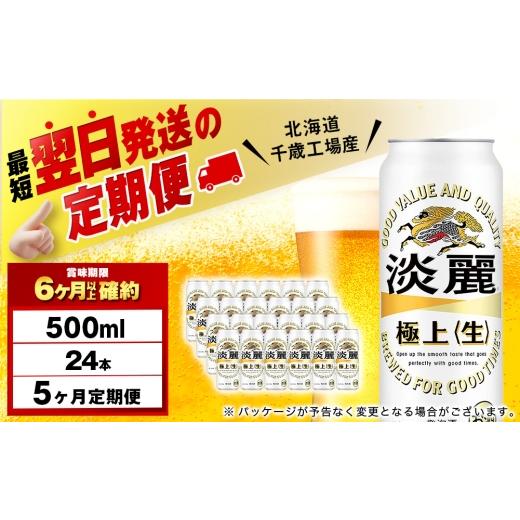 ふるさと納税 ビール 北海道 千歳市  定期便5ヶ月 キリン淡麗 極上 生 500ml（24本） 北海道千歳工場産の画像