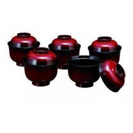 ふるさと納税 陶磁器・漆器・ガラス 和歌山県 上富田町 3.2吸物椀 篁 5客入（食器洗浄機OK） 紀州漆器［YS41］_1