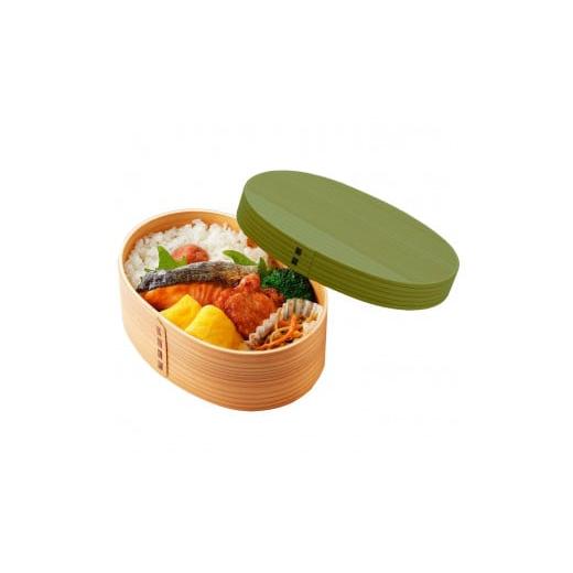 ふるさと納税 食器・グラス 弁当箱 和歌山県 上富田町 [リーフグリーン]曲げわっぱ 弁当箱 一段 カラー 紀州漆器 伝統工芸[YS134] リーフグリーン