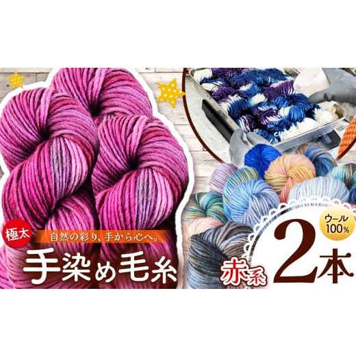 ふるさと納税 手芸 長野県 松川村 ウール100% 手染め毛糸(極太) 2本 赤系 | 毛糸 ウール ウール100% 手染め 裁縫 手芸 長野県 松川村 信州 2本 赤系|寄…
