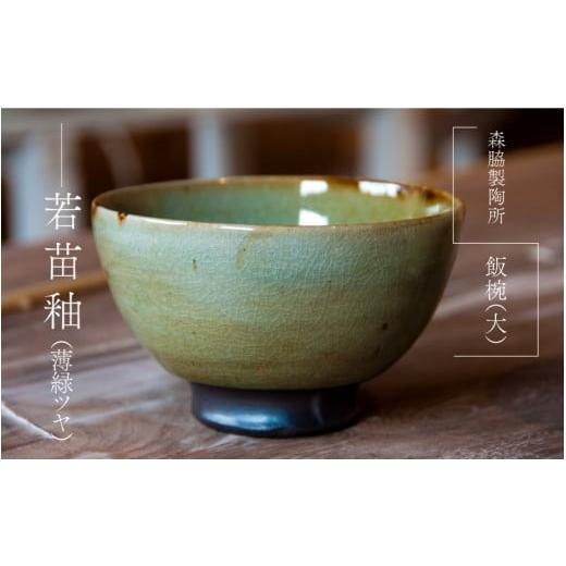 ふるさと納税 食器・グラス 茶碗 島根県 邑南町 飯碗(大): 若苗釉(薄緑ツヤ) 若苗釉(薄緑ツヤ)