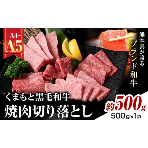 ふるさと納税 牛肉 焼肉・バーベキュー 熊本県 大津町 A4〜A5 くまもと黒毛和牛 焼肉切り落とし 約500g(500g×1p) [30日以内に出荷予定(土日祝除く)]熊本県…