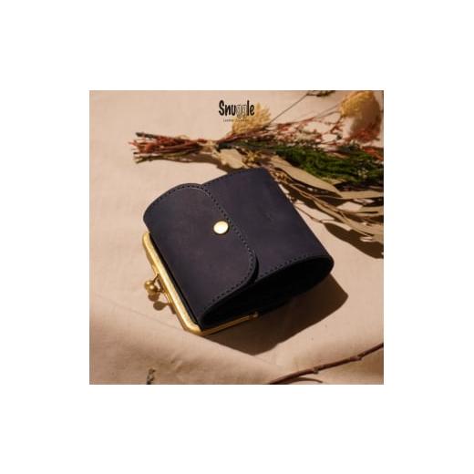 ふるさと納税 財布 長野県 小諸市 4色展開 がま口ミドルウォレット 革小物 ハンドメイド 手縫い 一点物 財布 スナッグルレザー 枯葉   150…