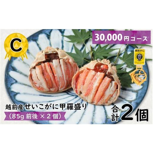 ふるさと納税 カニ ずわいガニ 福井県 福井市 C 越前産せいこがに甲羅盛(85g前後 × 2個)合計2個 C-096005_03 C 越前産せいこがに甲羅盛(85g前後 × 2…