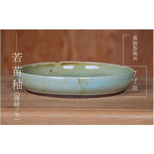 ふるさと納税 食器・グラス 皿 島根県 邑南町 7寸皿 : 若苗釉(薄緑ツヤ) 若苗釉(薄緑ツヤ)