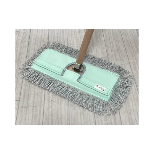 ふるさと納税 雑貨・日用品 兵庫県 朝来市 市販のハンドルにカンタン装着 むろの屋 デザインフロアモップ(ハンドルなし) 帆布ミントグリーン 日用品 掃除用…