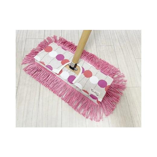 ふるさと納税 雑貨・日用品 兵庫県 朝来市 &lt;むろの屋&gt; 木製ハンドル付きデザインフロアモップ チェリードットピンク 日用品 掃除 用品 モップ 最高級 マ…